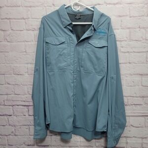 SWC Performance Fishing Shirt XXL Blue Vented Gorpcore Coastal Utility Techwear